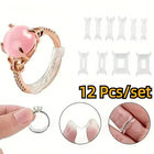 12Pcs Silicone Ring Size Adjuster Invisible Resizer Reducer for Loose Rings UK