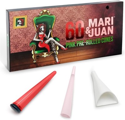 60 Vorgedrehte Hülsen in King Size Pre Rolled Cones Pink Rolling Pape konisch