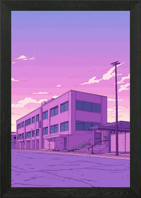 Lofi Pink Retro Framed Wall Art Poster Canvas Print Picture