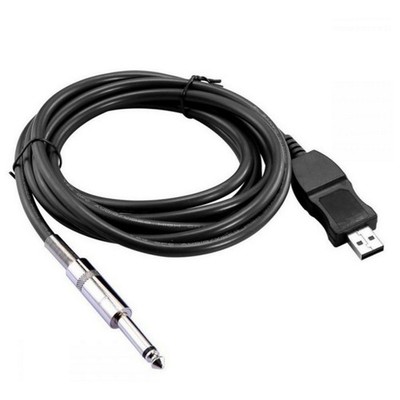 1*USB Guitar Bass To USB 6.3mm Link Cable adapter PC Recording USB Guitar cable