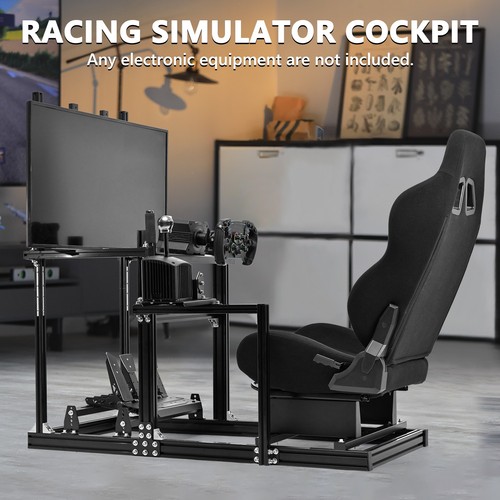 Marada Aluminiumprofil-Rennsimulator-Cockpit mit TV-Ständer und Schwarzem Sitz - Picture 18 of 20