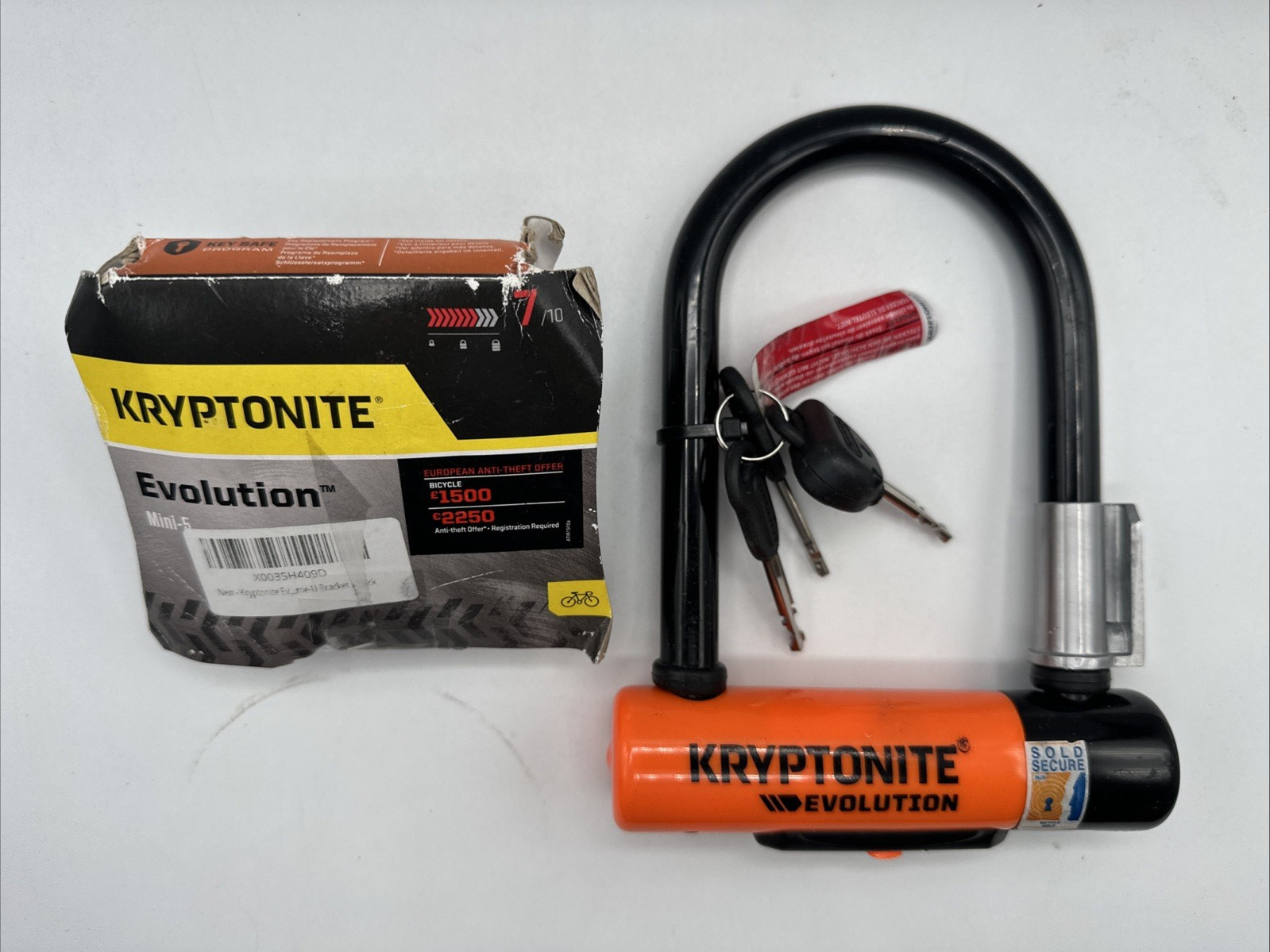 (New) Kryptonite Evolution Mini-5 Bike U-Lock, Heavy Duty Anti-Theft Bicycle U Lock, (49.99 USD) (New) Kryptonite Evolution Mini-5 Bike U-Lock, Heavy Duty Anti-Theft Bicycle U Lock, (49.99 USD)