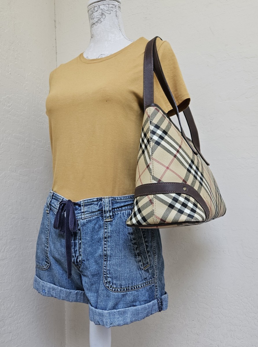 Burberry Haymarket Check Top Zip Tote Bag AUTHENTIC | eBay