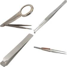 Jewelry Repair and Beading Tool Kit with Loupe, Tweezers, Cutters - 8" Long