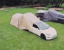 OrtiFown AC Tent For Telsa Model Y - New Open Box! “Desert Sand” Color (Tan)