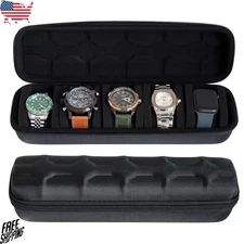 Travel Watch Roll Case 5 Slots Wristwatch Display Case Watches Storage Box