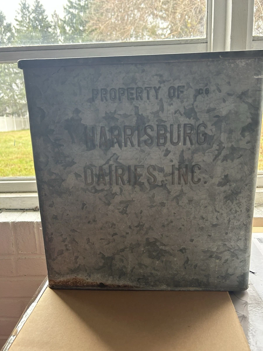 Vintage Galvanized Metal Milk Delivery Box Dairy Porch Cooler