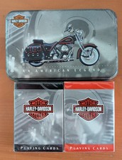 Vintage Harley Davidson Playing Cards Collection With Tin Case Top Only  2 Decks