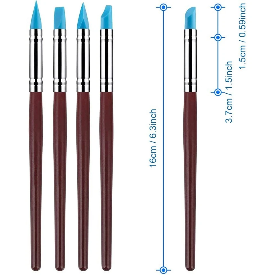 10x Herramientas de escultura de arcilla de goma de silicona Herramienta de punteado para artesanía de cerámica Foto 2 de 4