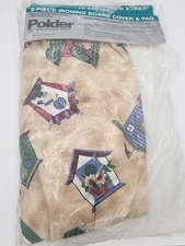 Vtg 80s NEW Polder Ironing Board Padded Cover Bird Houses Grandma Core 52-54x15"