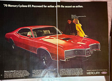 Original 1970 Mercury Cyclone Gt Car Ad Muscle Car Vintage Print 2-page Spread Original 1970 Mercury Cyclone Gt Car Ad Muscle Car Vintage Print 2-page Spread