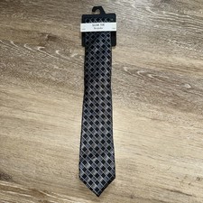 New York Bespoke men Slim Neck Tie NWT Office Dressy Suit Church Skinny Black