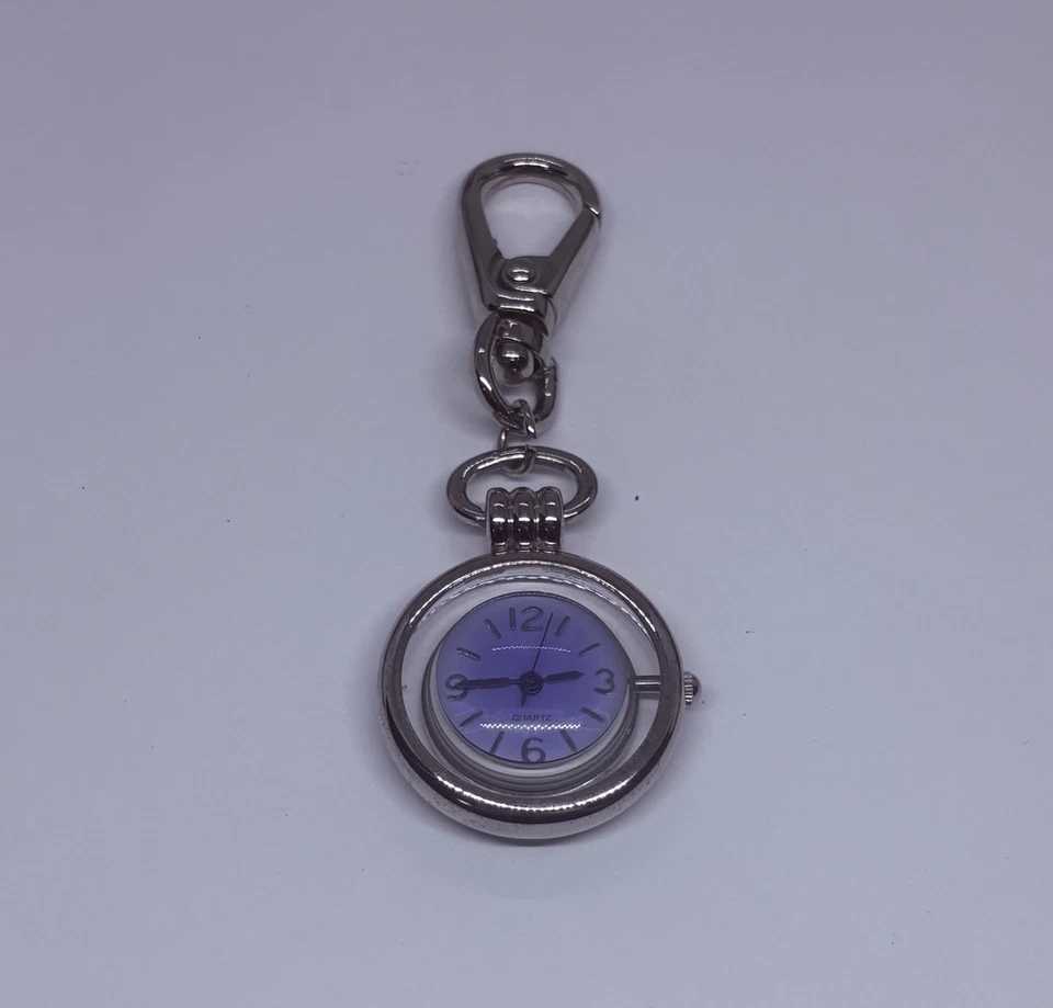 "Reloj Bolsillo Mini Llavero Cúpula Burbuja Vintage 3.5"" Movimiento Cuarzo Arte Decoración 22" Foto 2 de 4