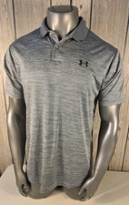 Under Armour Tech Polo Mens XL Gray Golf Performance