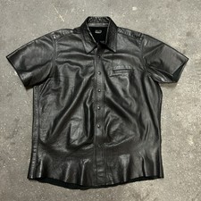 Leather Black Short Sleeve Police Uniform Shirt BLUF FETISH Mr S Gay Interest