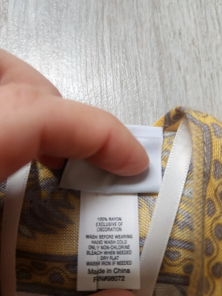 Cárdigan Sonoma Amarillo Gris Paisley Kimono Dobladillo Borla Delantero Abierto Ligero OS Foto 4 de 4