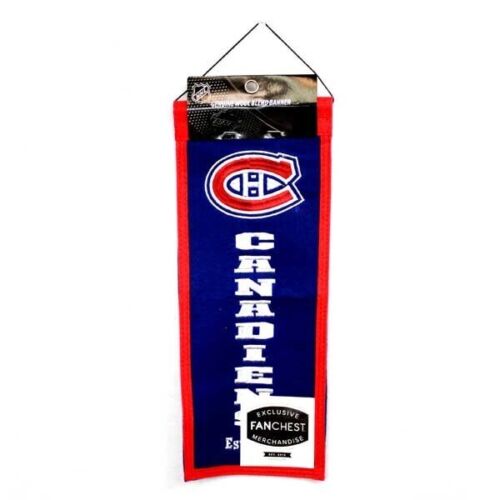 NHL Montreal Canadiens Hockey 6"x15" Blue Banner Wool Blend Embroidered - Imagen 1 de 1