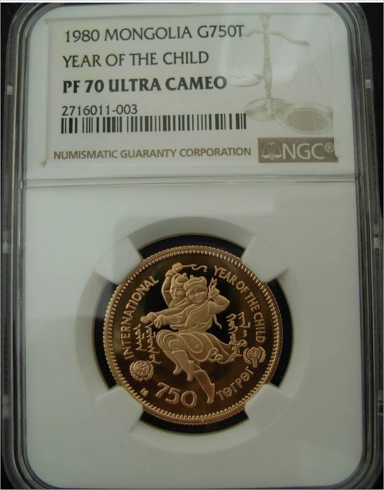 1980 モンゴリア 25Tug銀貨 PR68DCAM エンタメ/ホビー 貨幣