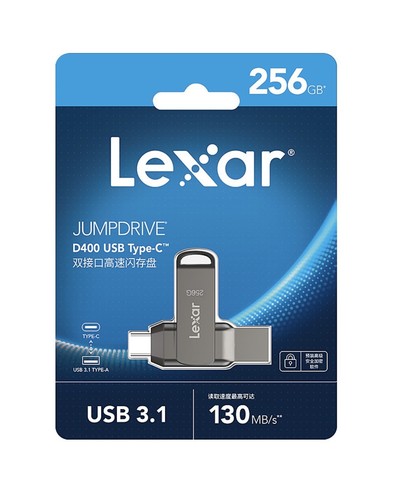 Lexar JumpDrive Dual Drive D400 - USB flash drive - 256 GB - USB 3.1 / USB-C - Afbeelding 9 van 17