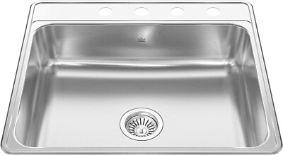 Kindred Creemore 25-in LR x 22-in FB x 8-in Stainless Steel Single Basin Sink