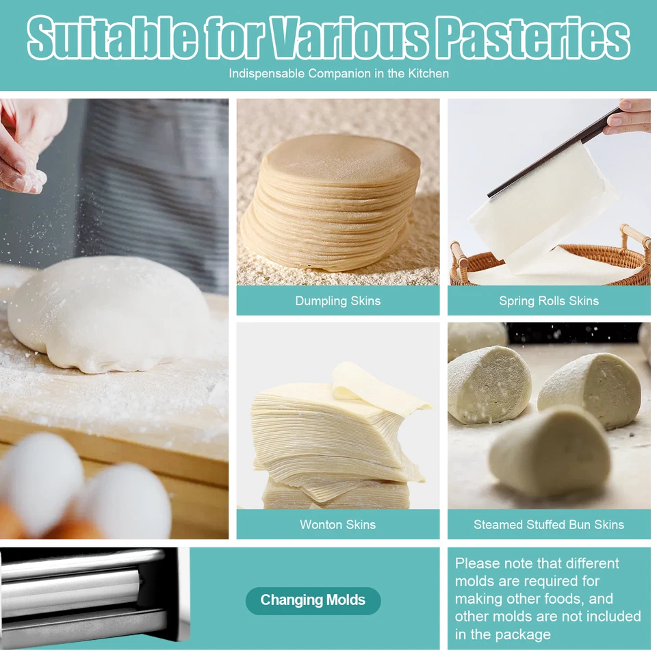 Máquina de procesamiento de masa Wonton máquina de piel de albóndigas eléctrica automática usada Foto 2 de 4