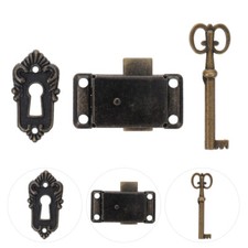 2 Pcs Metal Drawer Locks Vintage Cabinet Locks for Jewelry and Furniture