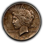 1921 $1 Silver Peace Dollar - High Relief Key Date - PQ Orig Crusty AU - B4839