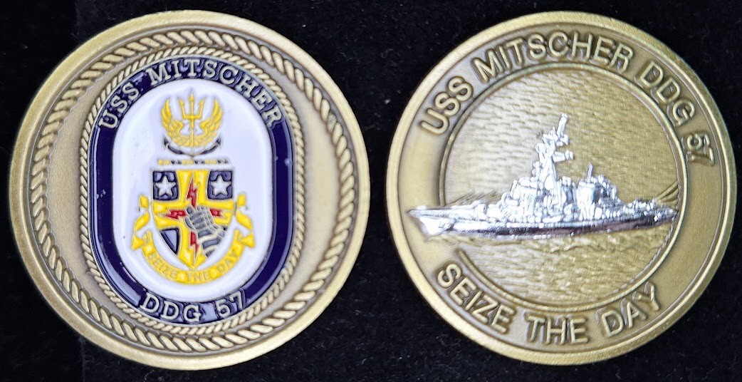 USS Mitscher DDG-57 Navy Challenge Coin Seize the Day