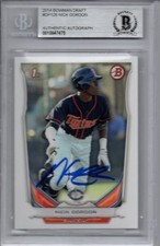 Nick Gordon Minnesota Twins 2014 Bowman Draft Rookie Signed Card Beckett BAS