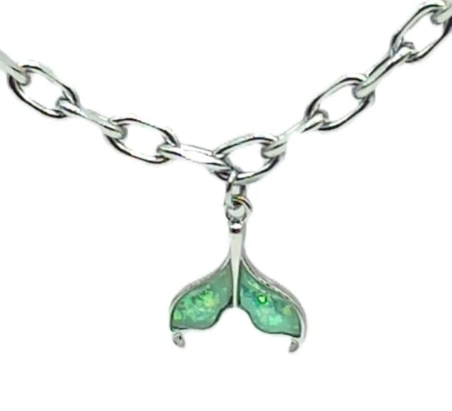 Collar cola de sirena | Acero inoxidable quirúrgico grado 316L | Platino Foto 2 de 4