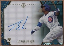 2015 TOPPS TRIBUTE FRAMED AUTOGRAPHS BLACK #TAJSO JORGE SOLER #30/50