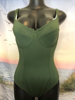 NWT Cupshe Womens One Piece Swimsuit Size Medium Green Underwire