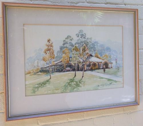 JIM Rodgett Original AUSTRALIAN Watercolour ''KINCUMBER HOTEL '' N.S.W SIGNED