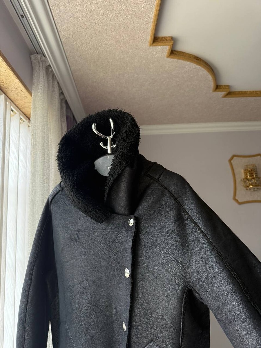 COP COPINE VERVET FAUX FUR SHEEPSKIN SHEARLING HOODED COAT JACKET