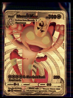 FAKE GOLD Custom Pokemon Meowth VMax Vinyl NM | eBay