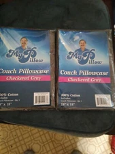 MyPillow Couch Pillowcase checkered gray 100% Cotton 18x18