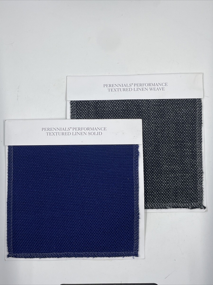 Perennial Performance Textured Linen Weave Solid Navy Blue Black 6 