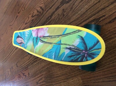 Kryptonics skateboard yellow blue tropical penny board sports