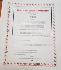 12 Safety of Flight USAF Supplements 1961 - 1962 F-100D Aircraft RRP 582