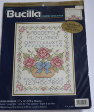 2000 Bucilla Rose Sampler Stamped Cross Stitch Kit 42642 Unopened