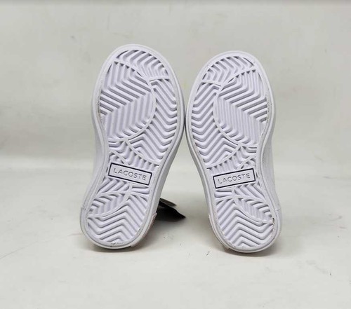 Toddler girl's 5 Lacoste powercourt white pink gator sneakers shoes - Picture 10 of 10