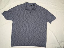 Vintage Men's Polo Navy Blue Zip Front XL Italy Made