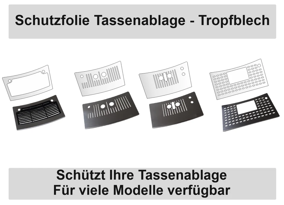 Schutzfolien für verschiedene Nivona NICR - Tassenablagen - Abtropfbleche