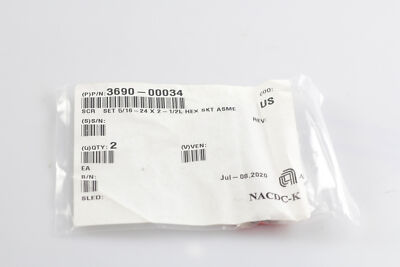 2PCS Angewendet Materialien Amat 3690-00034 Set 5/16-24 x 2- 1/2L Hex Skt Asme