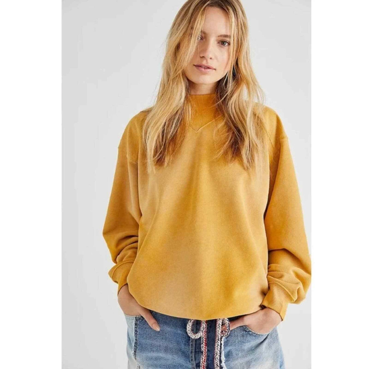 Faded clearance yellow sweatshirt