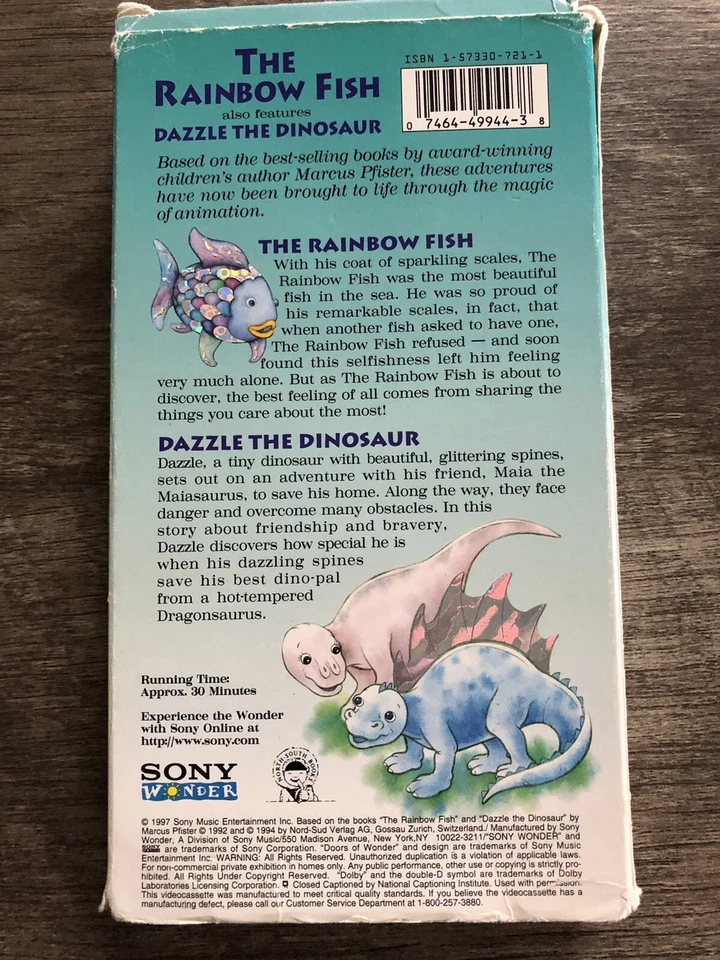 Doors of Wonder - The Rainbow Fish/Dazzle the Dinosaur Educational 1999 VHS - Image 3 of 3