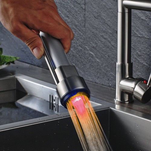 Spring Kitchen Sink Faucet Pull Down Sprayer Swivel Single Handle Hole Mixer Tap - Bild 119 von 122