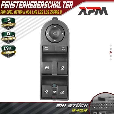 Fensterheberschalter Vorne Links für Opel Astra H A04 L48 L35 L08 Zafira B A05