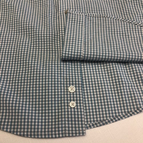 Calvin Klein Boys Shirt Size 16 Blue Gray White Checks Long Sleeve Collared - Picture 6 of 10