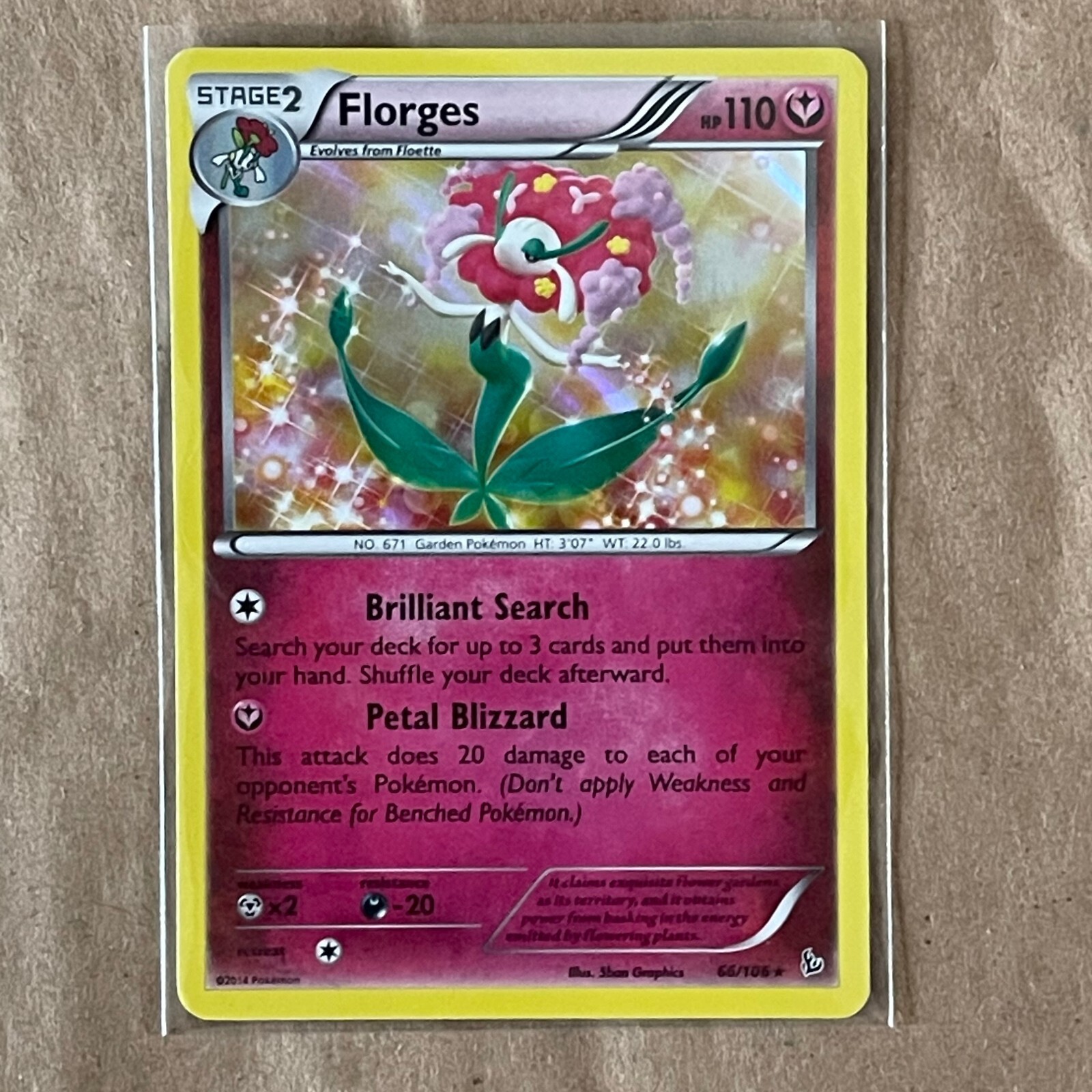 Florges - 66/106 - XY - Flashfire Pokemon Holo Foil Rare Nice!